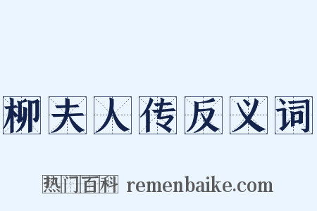 柳夫人传反义词是什么意思的图片